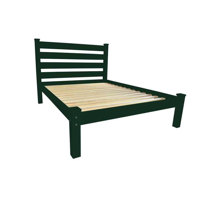 Homestead Unfinished Solid Pine Queen Platform Bed - DARK GREEN