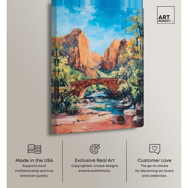 Bridge in Time Canvas by Art Remedy, Gallery Wrapped