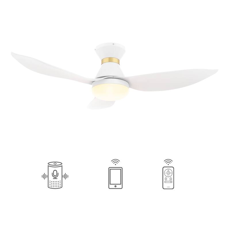 CARRO Chamomile 45" ABS 3-Blade Indoor Smart Ceiling Fan with Light and Remote Control