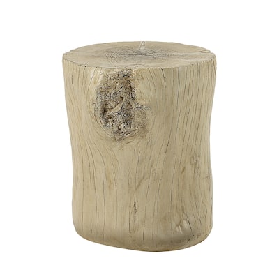Environmental Friendly Cement Accent Table with Fixed Table Top in Natural Brown