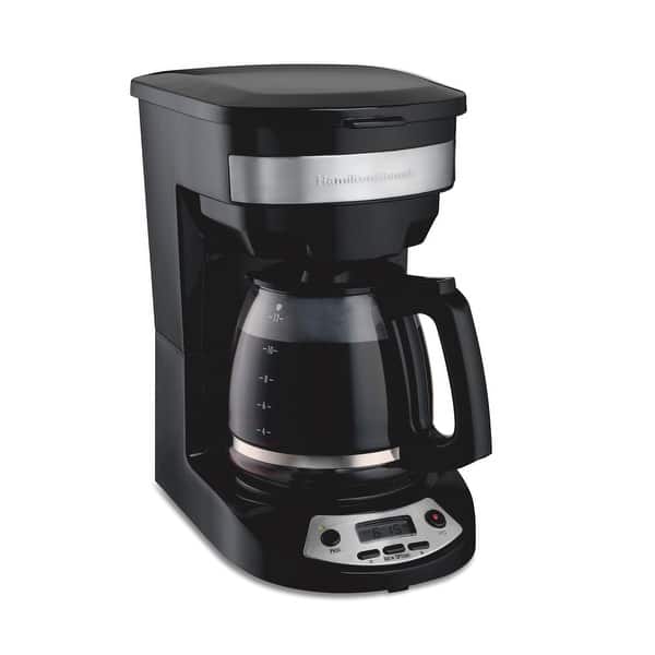 12 Cup Programmable Drip Coffee Maker with 3 Brew Options, Glass Carafe,  Auto Pause and Pour, Black with Stainless Accents - On Sale - Bed Bath &  Beyond - 40376956