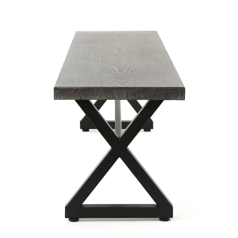 Roomfitters Aluminum Outdoor Dining Bench with Sturdy Steel Frame, Stylish and Durable Design, Perfect for Patio and Garden Use