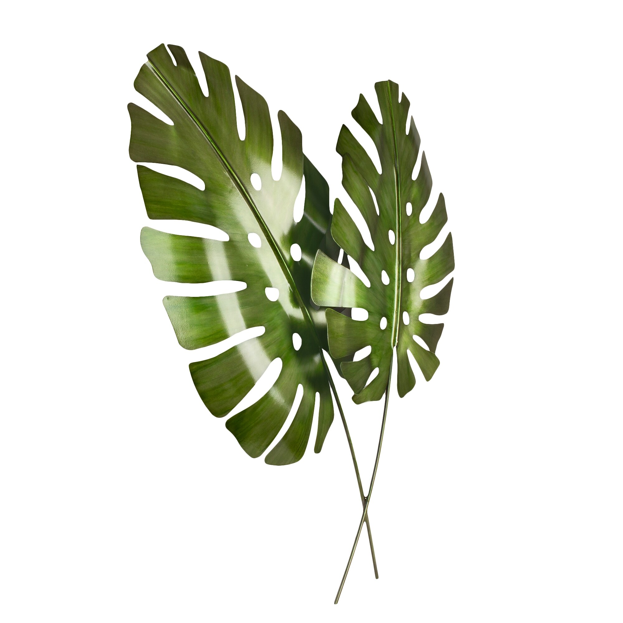 American Art Decor 37 Inch X 30 Inch Monstera Leaves Metal Wall Sculpture On Sale Overstock 31821872