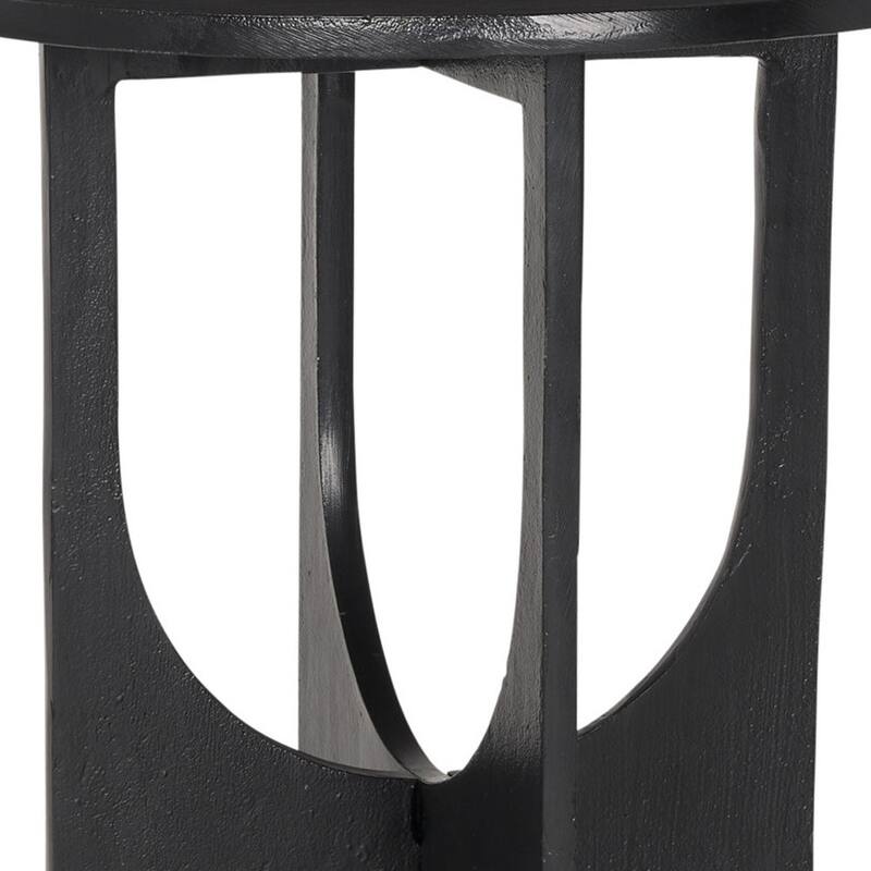 HomeRoots 18" Black Iron and Metal Tray Table - 18.00 in. x 21.50 in. x 18.00 in.