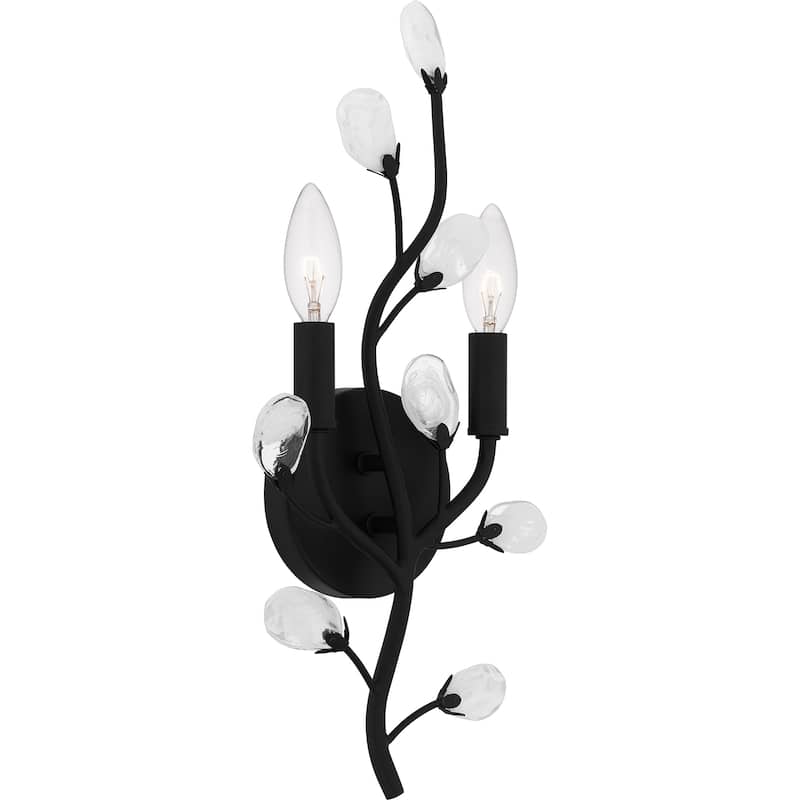 Heiress 2-Light Matte Black Wall Sconce