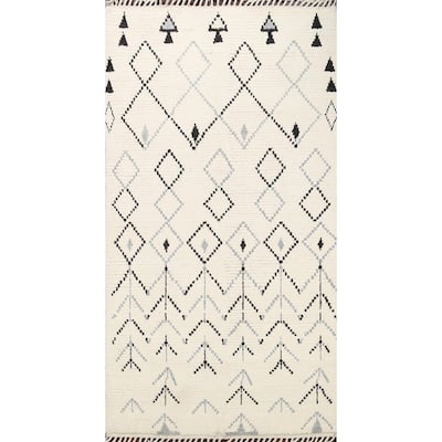 Vegetable Dye Moroccan Berber Oriental Foyer Area Rug Wool Handmade - 4'4" x 7'1"