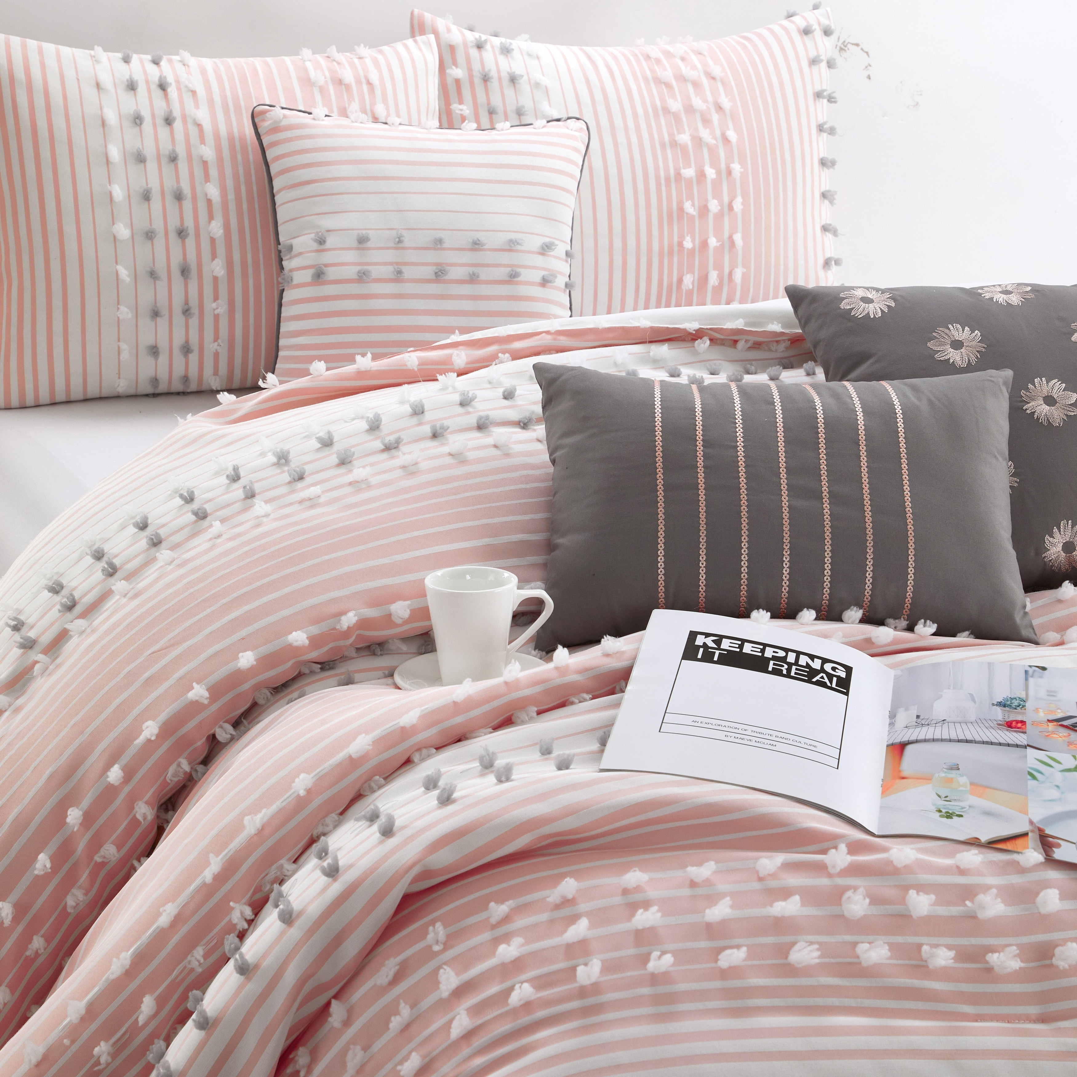 Nanshing Jessy Modern Striped 7 Piece Comforter Set - On Sale