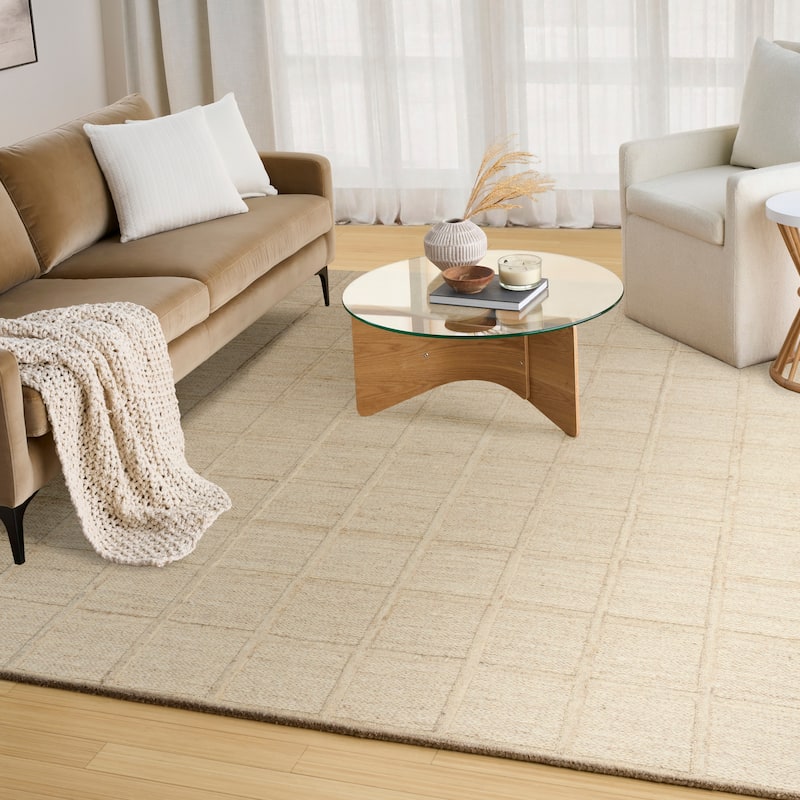 DKNY Pure Framework Indoor only Geometric Area Rug - Sand - 9'6" x 13'6"