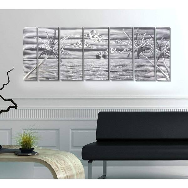 Shop Statements2000 Silver Tropical Metal Wall Art Panels Beach