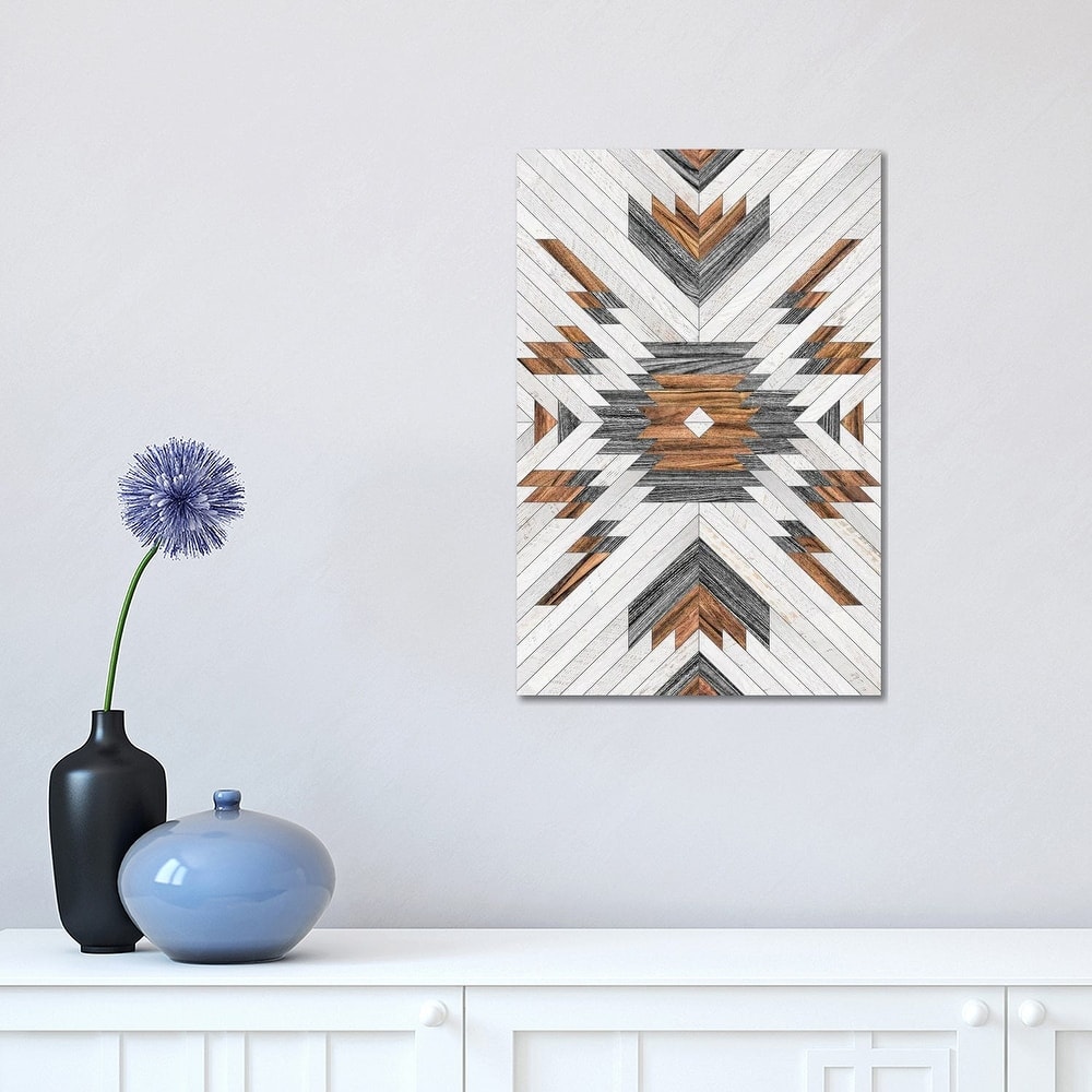iCanvas "Urban Tribal Pattern No.8 - Aztec - Wood" by Zoltan Ratko Canvas Print