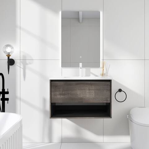 Eimi 36 inch Bathroom Vanity Side Cabinet with White Ceramic Top