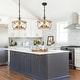 preview thumbnail 7 of 24, Chichoice 16" Drum 5 - Light Farmhouse Wood Chandelier, Height Adjustable Pendant Light for Kitchen Island