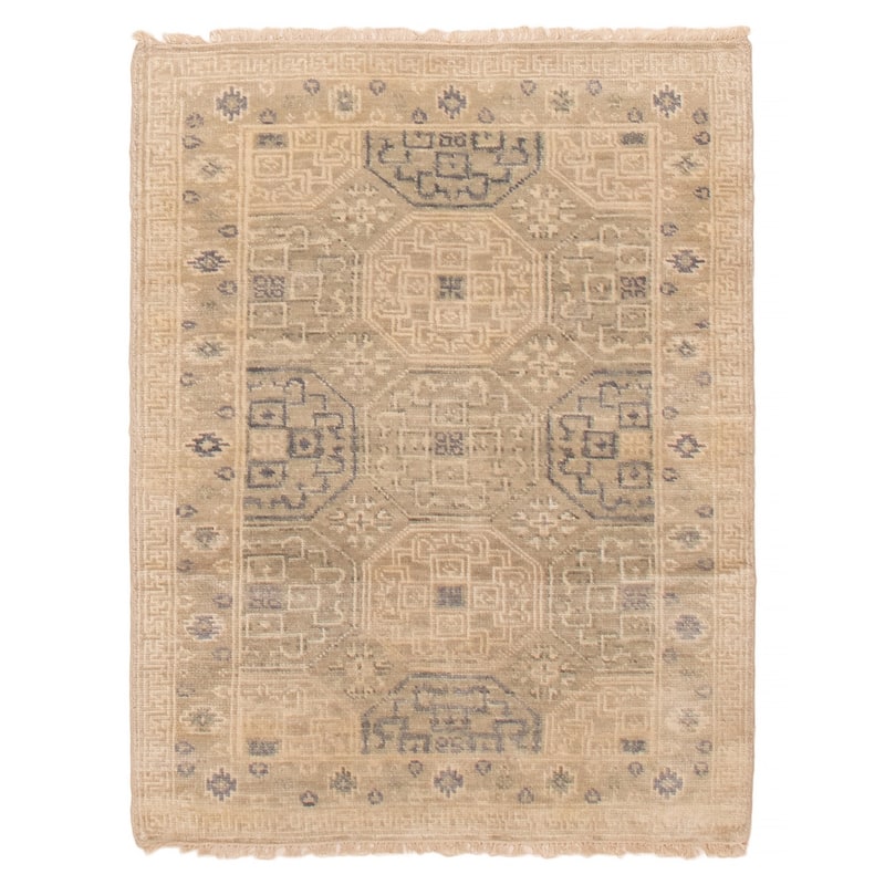 ECARPETGALLERY Hand-knotted Mamluk Khaki Wool Rug - 3' 8" x 4' 11" - Khaki - 3' 8" x 4' 11" - Rectangle