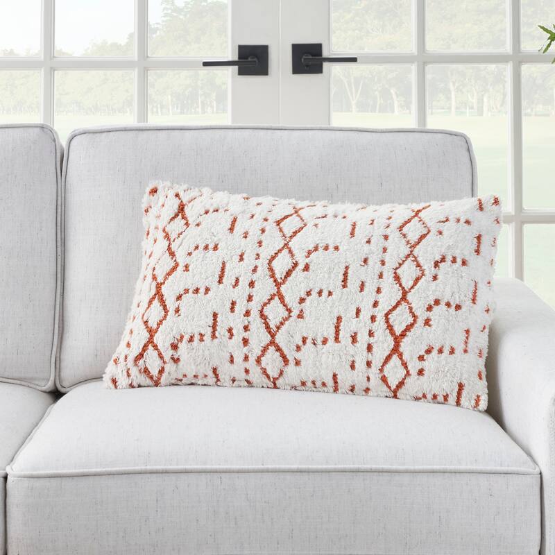 Mina Victory Life Styles Textured Geometric Boho Throw Pillow , ( 12"X20" )