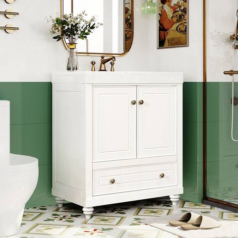 30" Bathroom Vanity with Sink,Bathroom Cabinet with Drawers