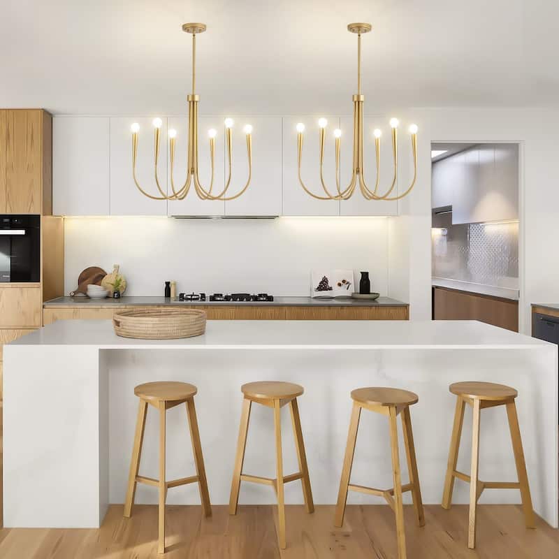 Starsky Mid-Century Farmhouse 6-Light Traditional Ceiling Light Modern Classic Candle-Style Chandelier