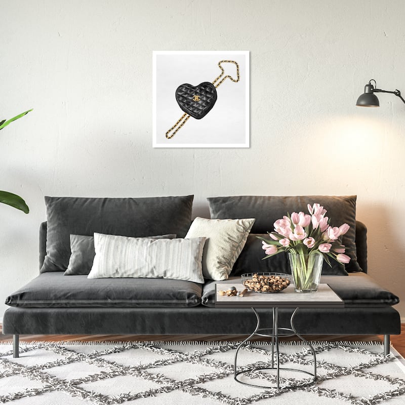 Wynwood Studio Prints Fashion and Glam Oh Its Fancy Love White and Metallic Gold Glam Wall Art Canvas Print - 20 x 20