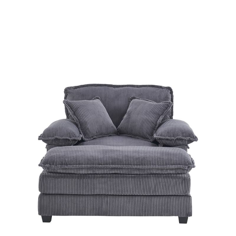 Corduroy Single Sofa With 2 Pillows