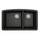 preview thumbnail 7 of 56, Karran Undermount Quartz Double Bowl Kitchen Sink Black