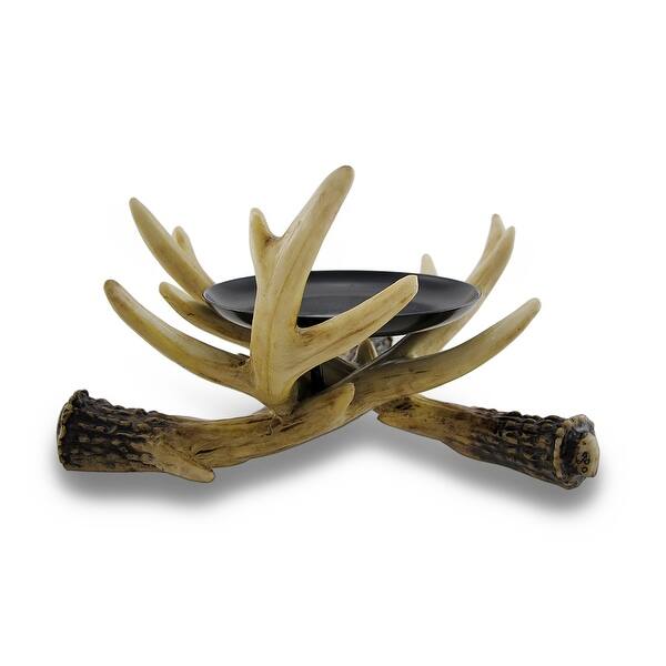 Shop Triple Antler Single Pillar Candle Holder Brown Overstock