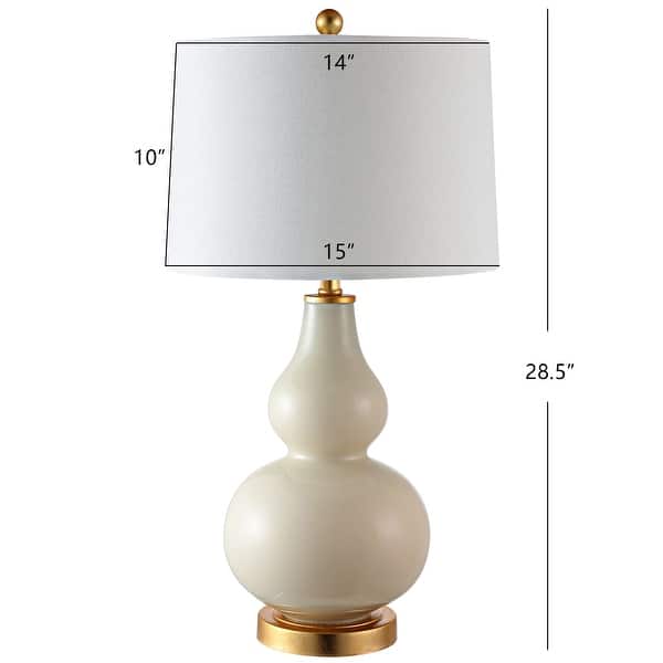 dimension image slide 0 of 2, SAFAVIEH Lighting Karlen Gourd Table Lamp (Set of 2) - 15x15x28.5