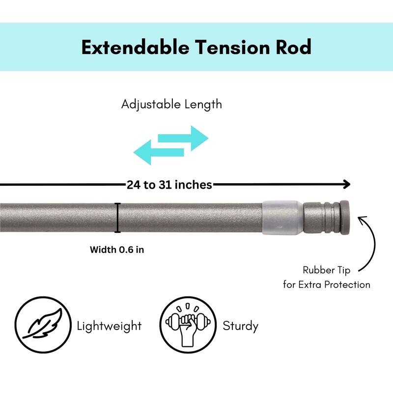 Adjustable Tension Rod No Tools Needed Lightweight Voile Curtains