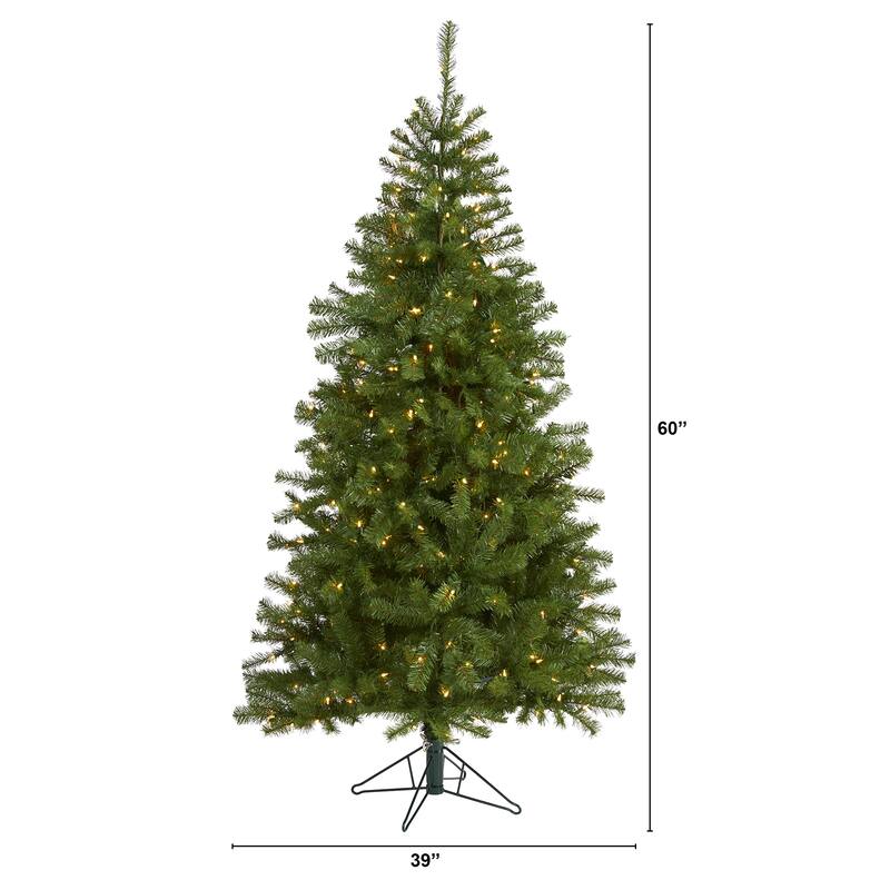 6ft. Artificial Christmas Tree with 300 Warm Clear Lights and 596 Tips - Classic Full X-Mas Glow
