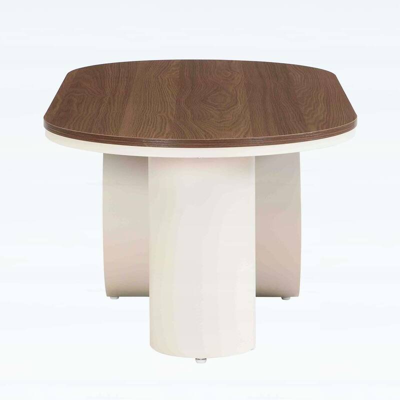 Modern Oval Coffee Table with Storage Drawer,Metal Frame for Living Room Elegance
