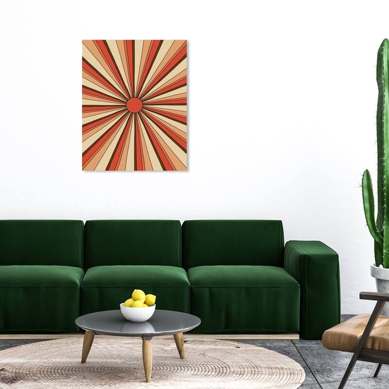 Wynwood Studio Canvas Abstract Straight Rays of Light Orange Modern & Contemporary Wall Art Canvas Print - 30 x 36