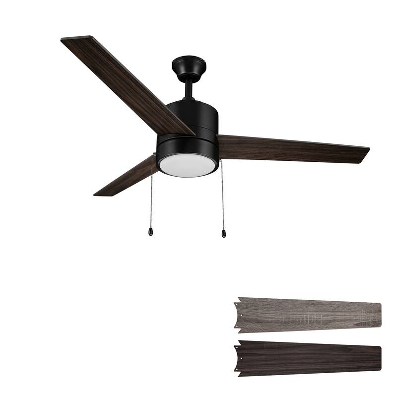 CARRO Abraxas 52" 3-Blade Indoor Ceiling Fan With LED Light -Pull Chain