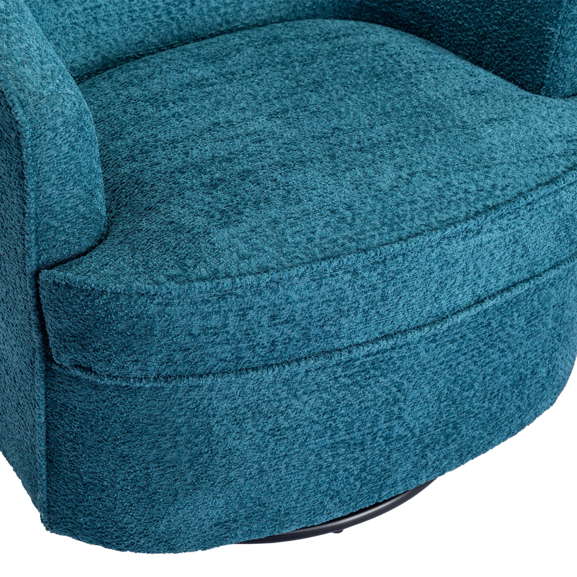 Lake Blue Swivel Arm Chair Round Accent Chair Cuddle Barrel Chair