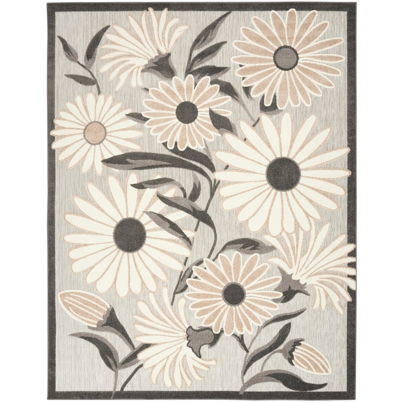 Nourison Aloha Indoor/Outdoor Floral Area Rug - 9' x 12' - Beige