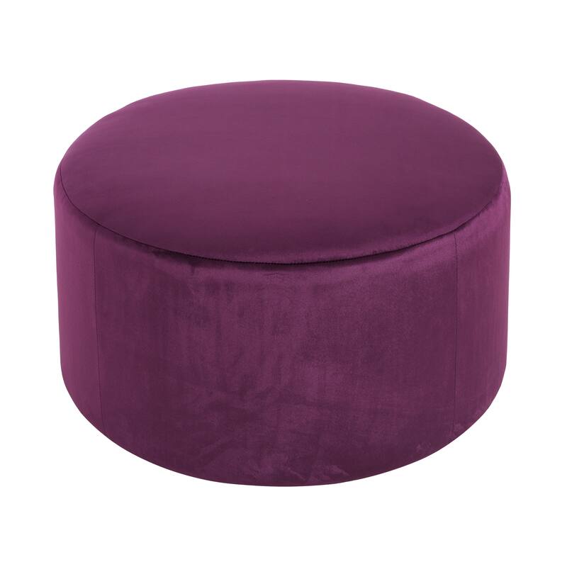 Olias Velvet Upholstered Round Ottoman by Christopher Knight Home