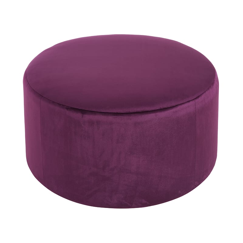 Roomfitters Upholstered Round Ottoman with Corduroy Fabric, Modern Coffee Table Footrest for Living Room