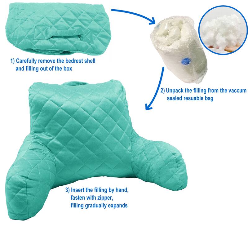 Velvet Do-It-Yourself Bedrest Reading Pillow Cover and Filling