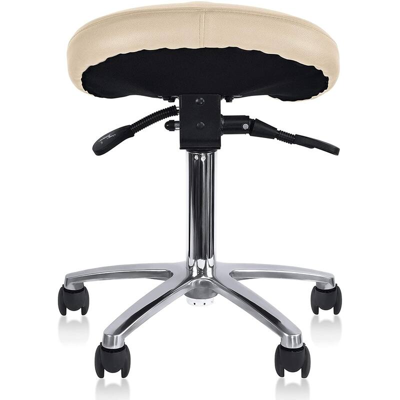 Adjustable Saddle Stool Tilt Backless Chair With Wheels Salon Dental Hygienist Rolling Dentist Clinical Hospital Lab Exam