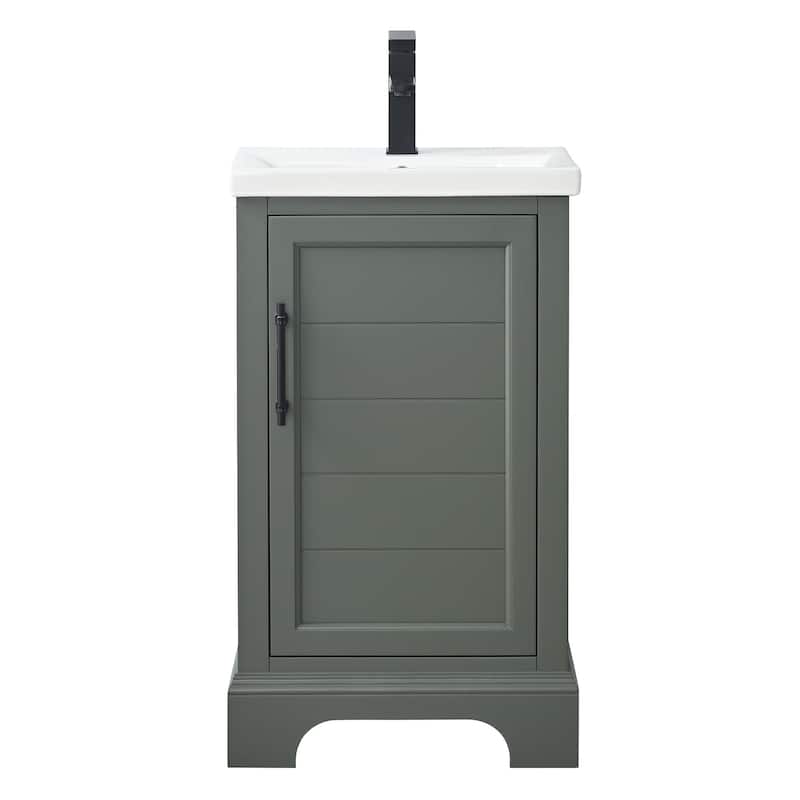 Vanity Art 20" Single Sink Bathroom Vanity with Ceramic Sink & Top