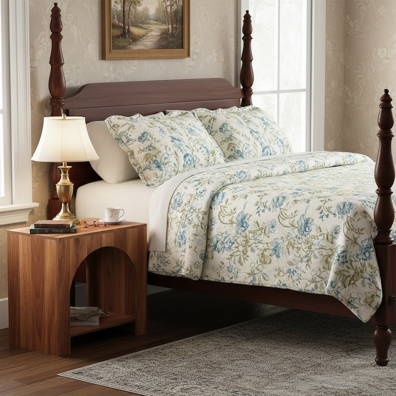 Farmhouse Nightstand with Storage, Large Wooden Bedside Table