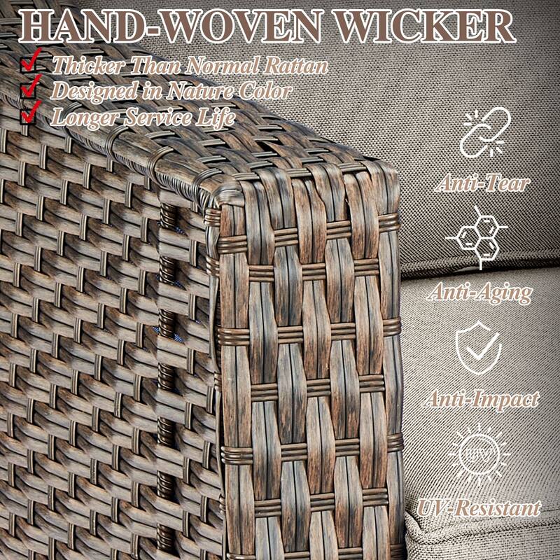 Outdoor Arm Chair with Cushion Wicker Rattan Chair