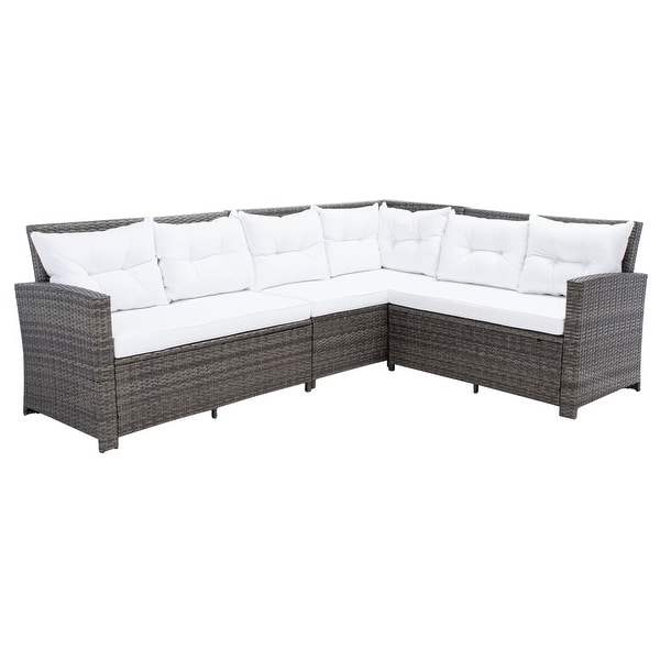 SAFAVIEH Outdoor Miki 5-piece Wicker Sectional Patio Dining