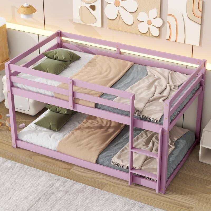 Solid Wooden , Solid Rubber Wooden Over Loft Bed With Ladder ,Upper And Bottom Bed Platforms Crafted With Strengthened Slats