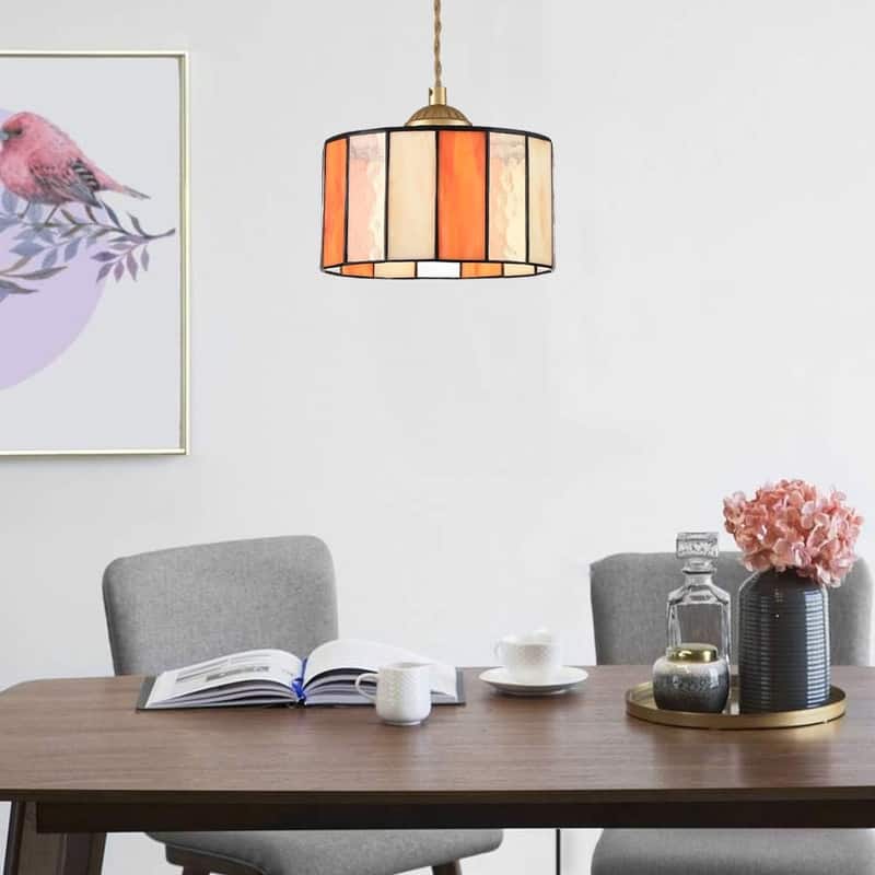 7.7 INCH Tiffany hanging light gold hallwaylight glass, metal pendant light