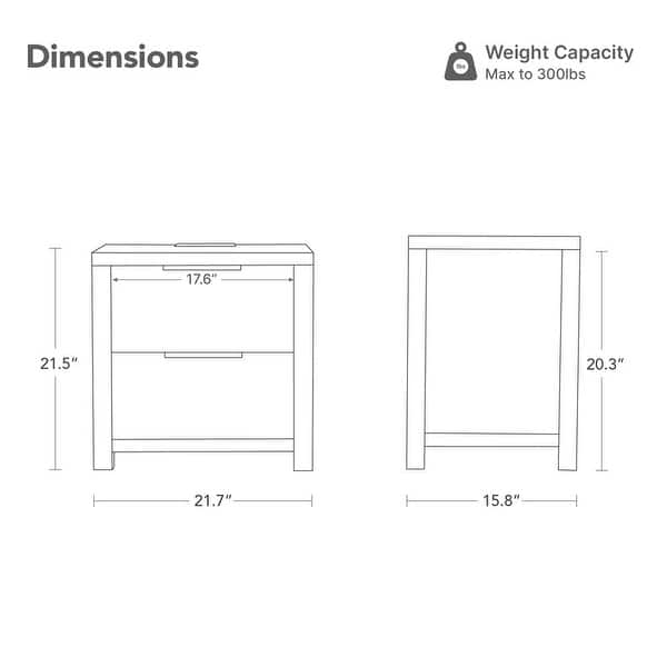 dimension image slide 1 of 7, Spruce & Spring Scout 3-Piece Solid Wood Bed Set with Platform Bed Frame and 2 Nightstands