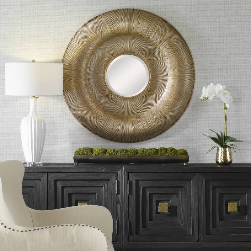 Uttermost Bauble Round Gold Mirror - 42.125" dia