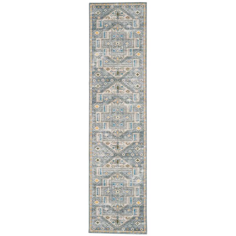 Parson Machine Washable Grey and Beige Area Rug - 2' x 8' Runner