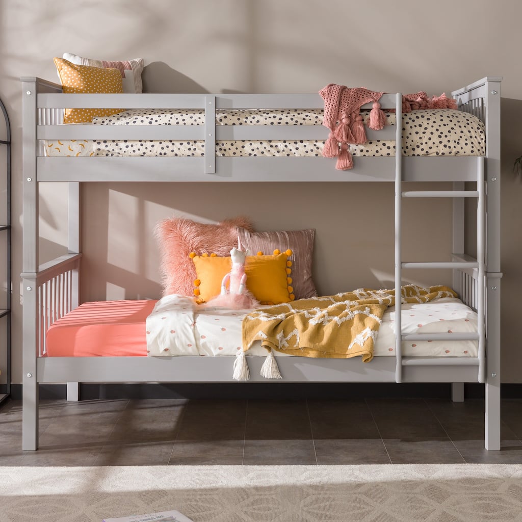 Walker Edison Como Solid Wood Mission Twin Convertible Bunk Bed