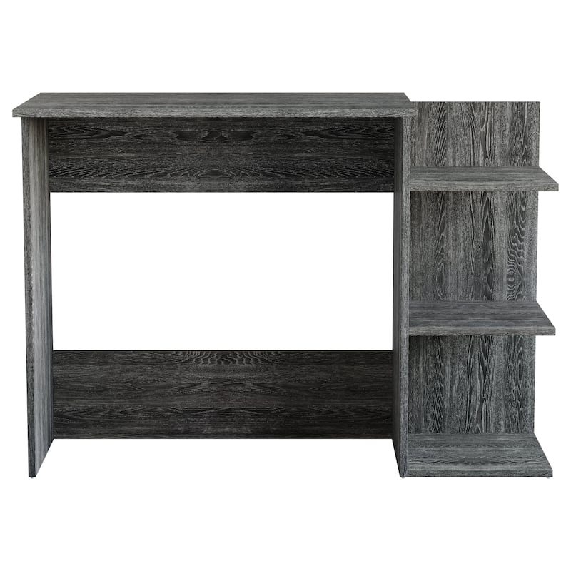 CraftPorch Classic 43 Inch Writing Desk with 3- Open Shelf - Dark Grey