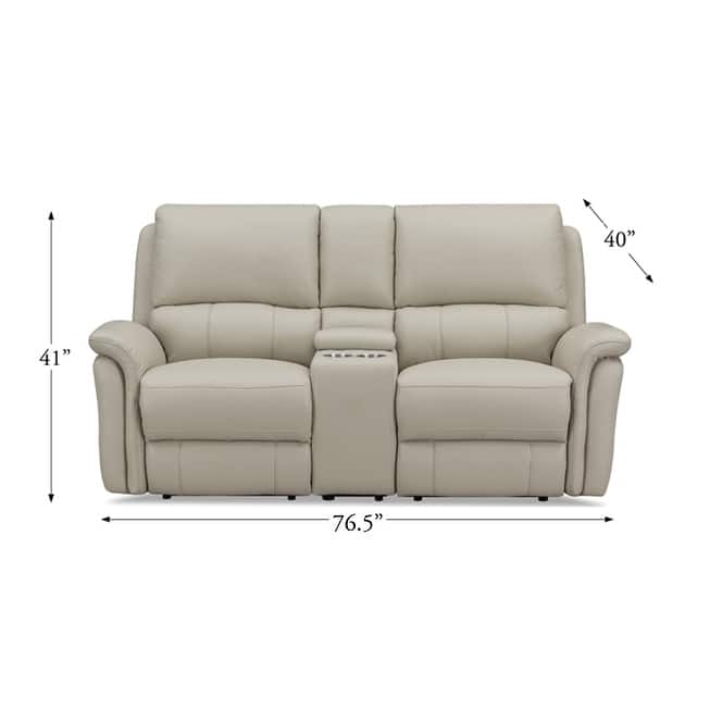 Hydeline Erindale Zero Gravity Power Recline and Headrest Top Grain Leather Sofa and Loveseat