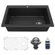 preview thumbnail 72 of 82, Karran Drop-In Quartz 33 in. 1-Hole Single Bowl Kitchen Sink Kit