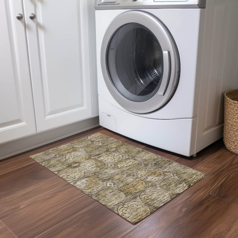 Machine Washable Indoor/ Outdoor Chantille Vintage Medallions Rug